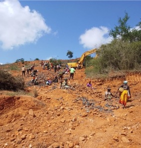 Excavator at manganese site